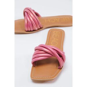Beach by Matisse Gale Twisted Multi Strap Flat Slide Sandal Pink Casual - 8